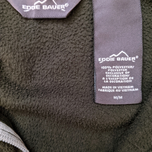 Eddie Bauer Army Green Zippered Pullover Size Med - Picture 5 of 6